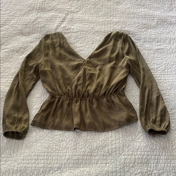 Banana Republic Green Fitted Peplum Blouse - Picture 4 of 5